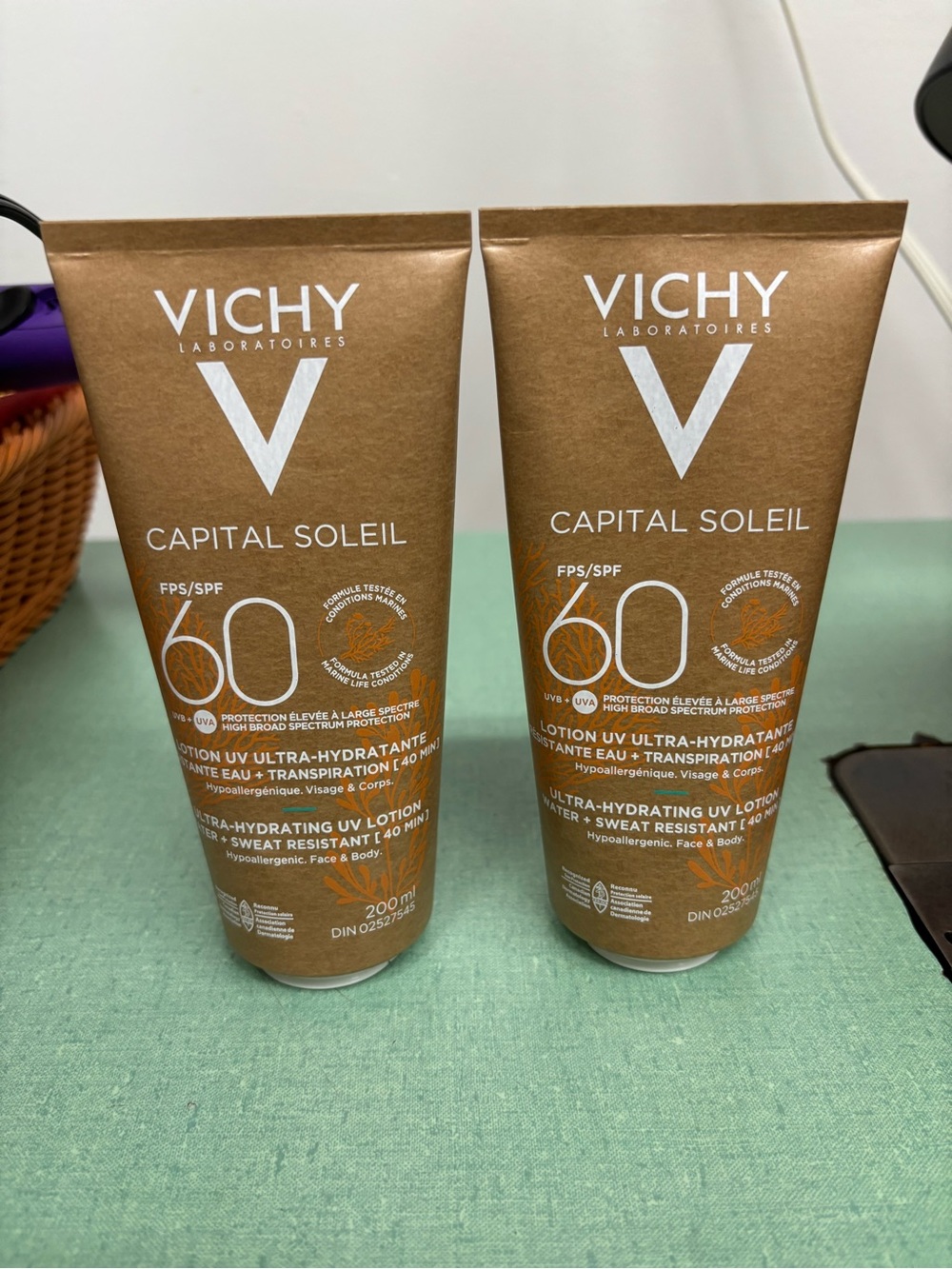 2X BRAND NEW Vichy Capital Soleil 60 Ultra-Hydrating UV Lotion